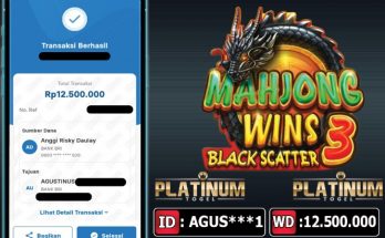 BUKTI PEMBAYARAN JP MENANG MAHJONG WINS 3 BLACK SCATTER Rp 12.500.000 ,- USERID : AGUS***1 TANGGAL 12 - JULI - 2025