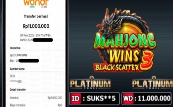 BUKTI JP MAHJONG WINS 3 BLACK SCATTER Rp 11.000.000 ,- ID : SUKS**5